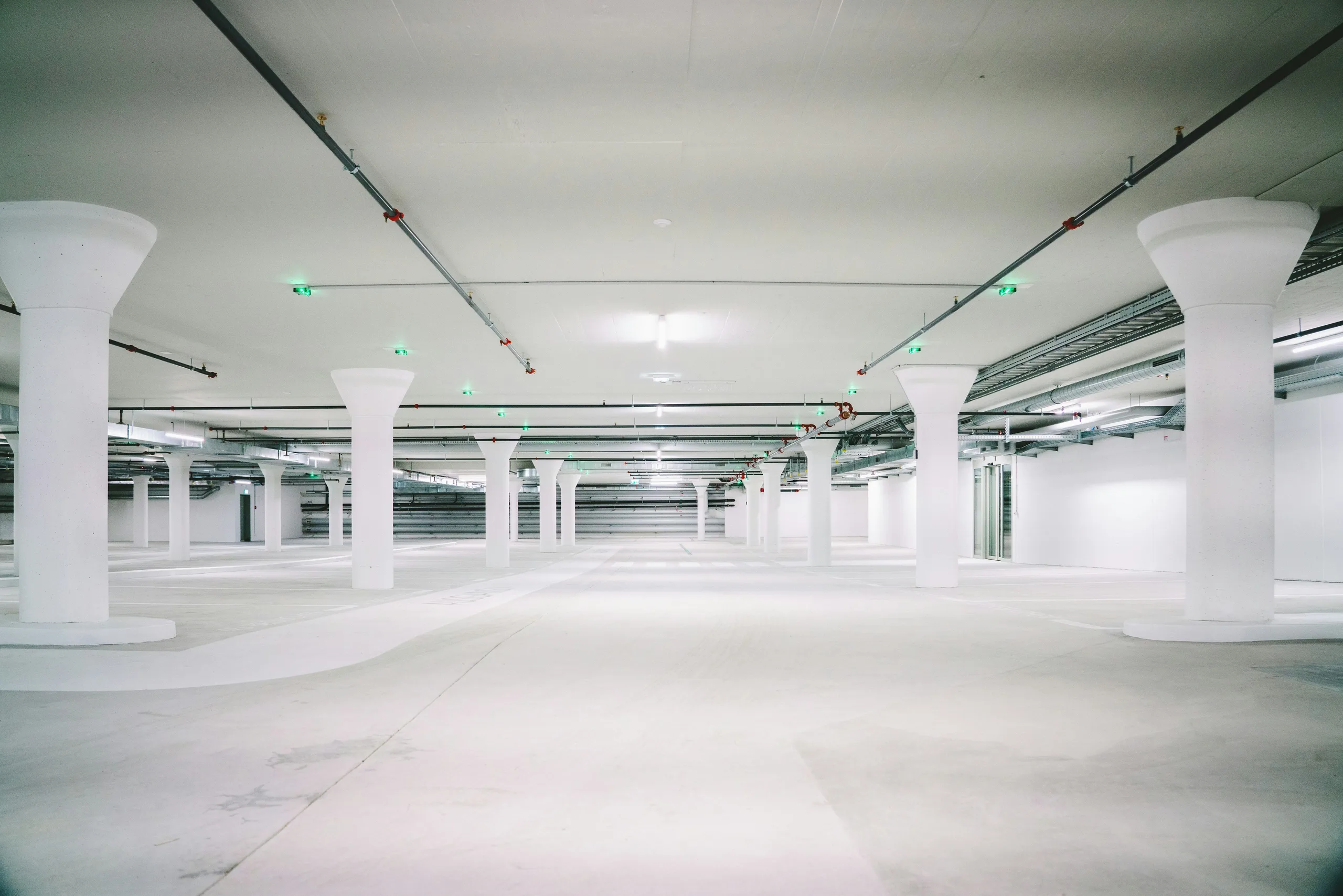 Bodrum Otopark — Kalıp Planı ve Metraj — Referans otopark — kolon başlıkları ve kolon aksları